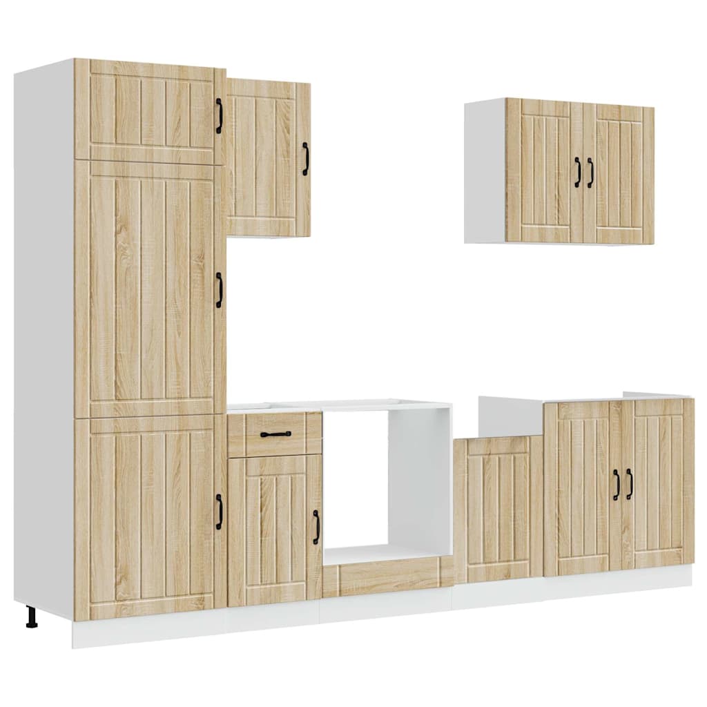 7-tlg. Küchenschrank-Set Lucca Sonoma-Eiche Holzwerkstoff