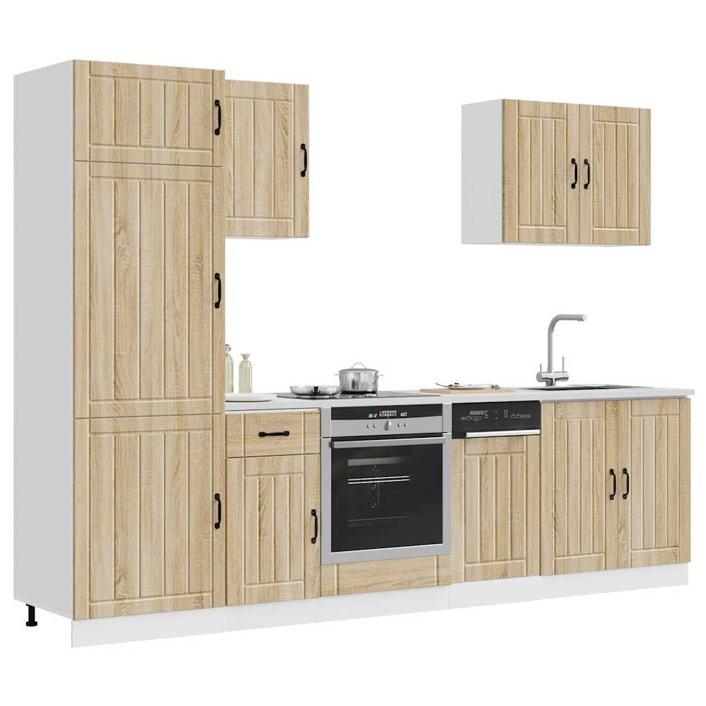 7-tlg. Küchenschrank-Set Lucca Sonoma-Eiche Holzwerkstoff