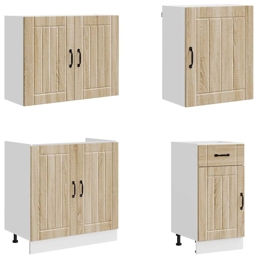 7-tlg. Küchenschrank-Set Lucca Sonoma-Eiche Holzwerkstoff