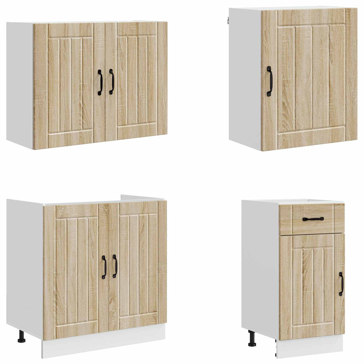 7-tlg. Küchenschrank-Set Lucca Sonoma-Eiche Holzwerkstoff