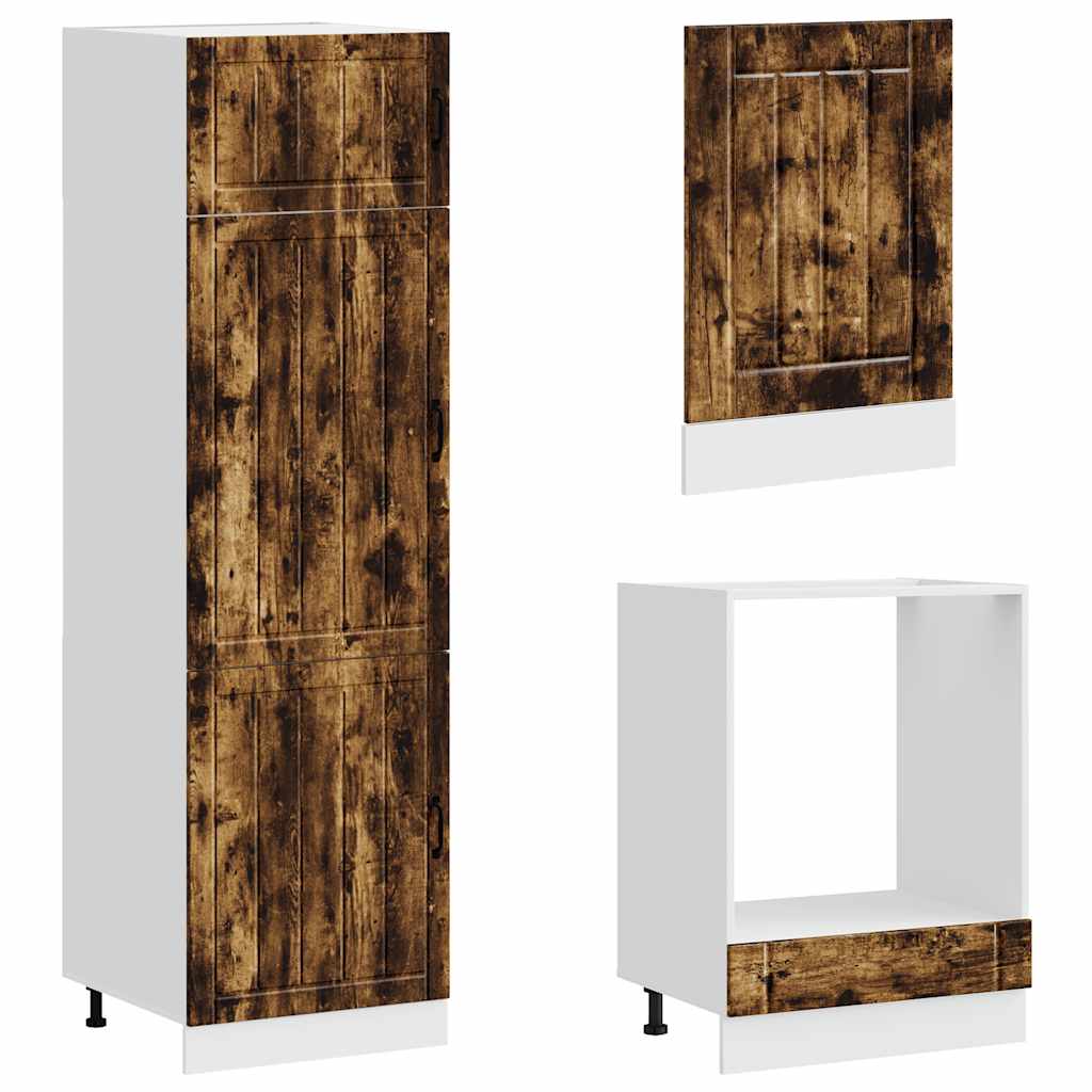 7-tlg. Küchenschrank-Set Lucca Räuchereiche Holzwerkstoff