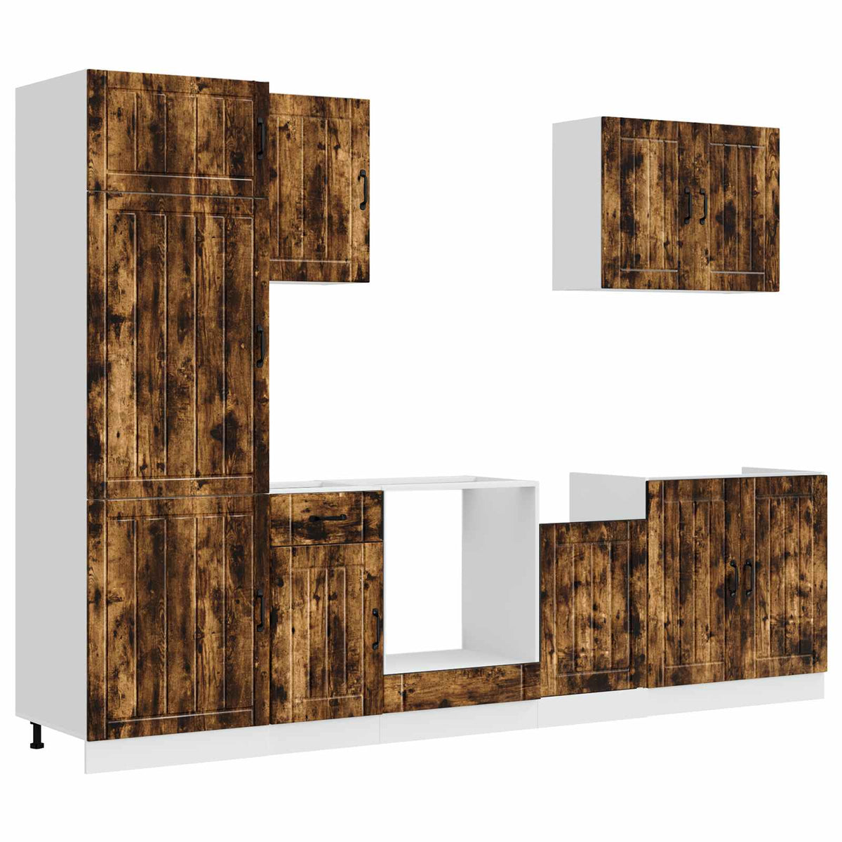 7-tlg. Küchenschrank-Set Lucca Räuchereiche Holzwerkstoff