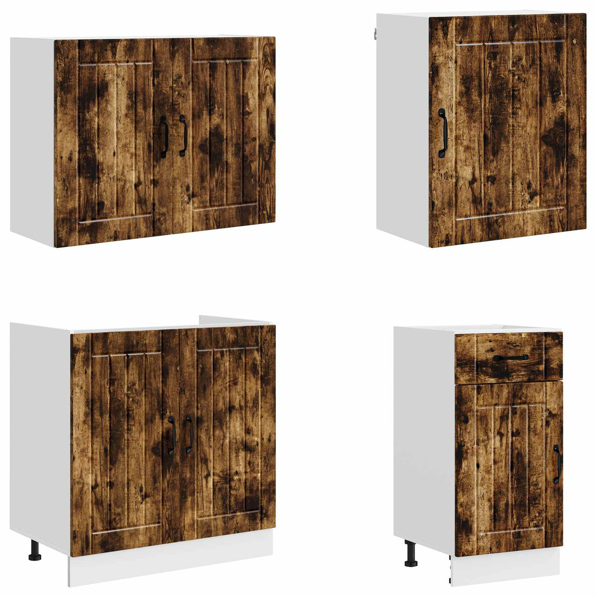 7-tlg. Küchenschrank-Set Lucca Räuchereiche Holzwerkstoff