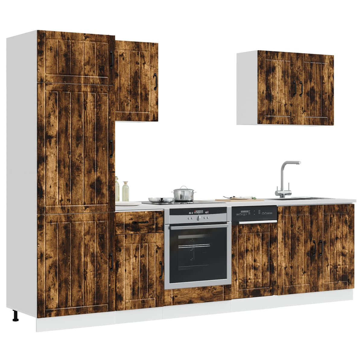 7-tlg. Küchenschrank-Set Lucca Räuchereiche Holzwerkstoff