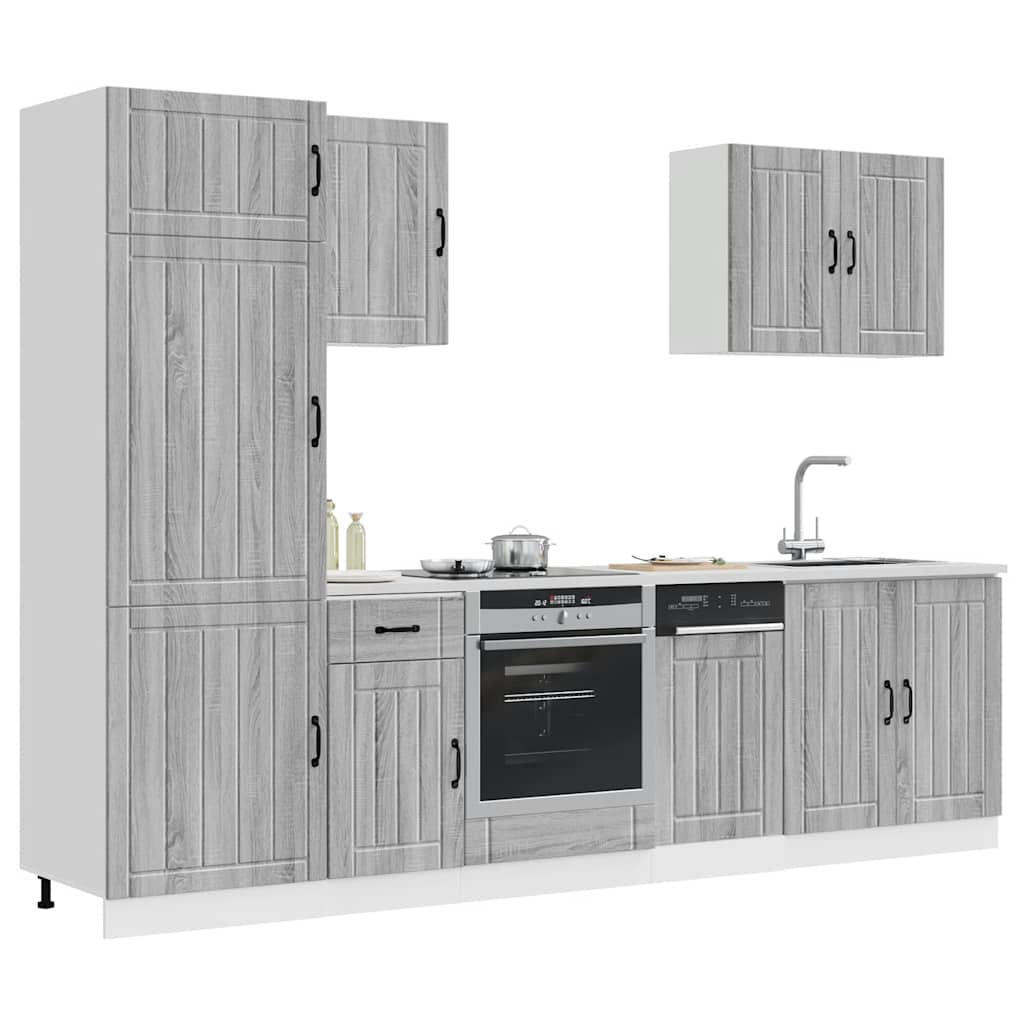 7-tlg. Küchenschrank-Set Lucca Grau Sonoma Holzwerkstoff