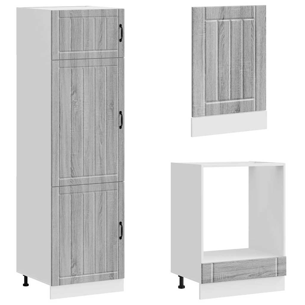 7-tlg. Küchenschrank-Set Lucca Grau Sonoma Holzwerkstoff
