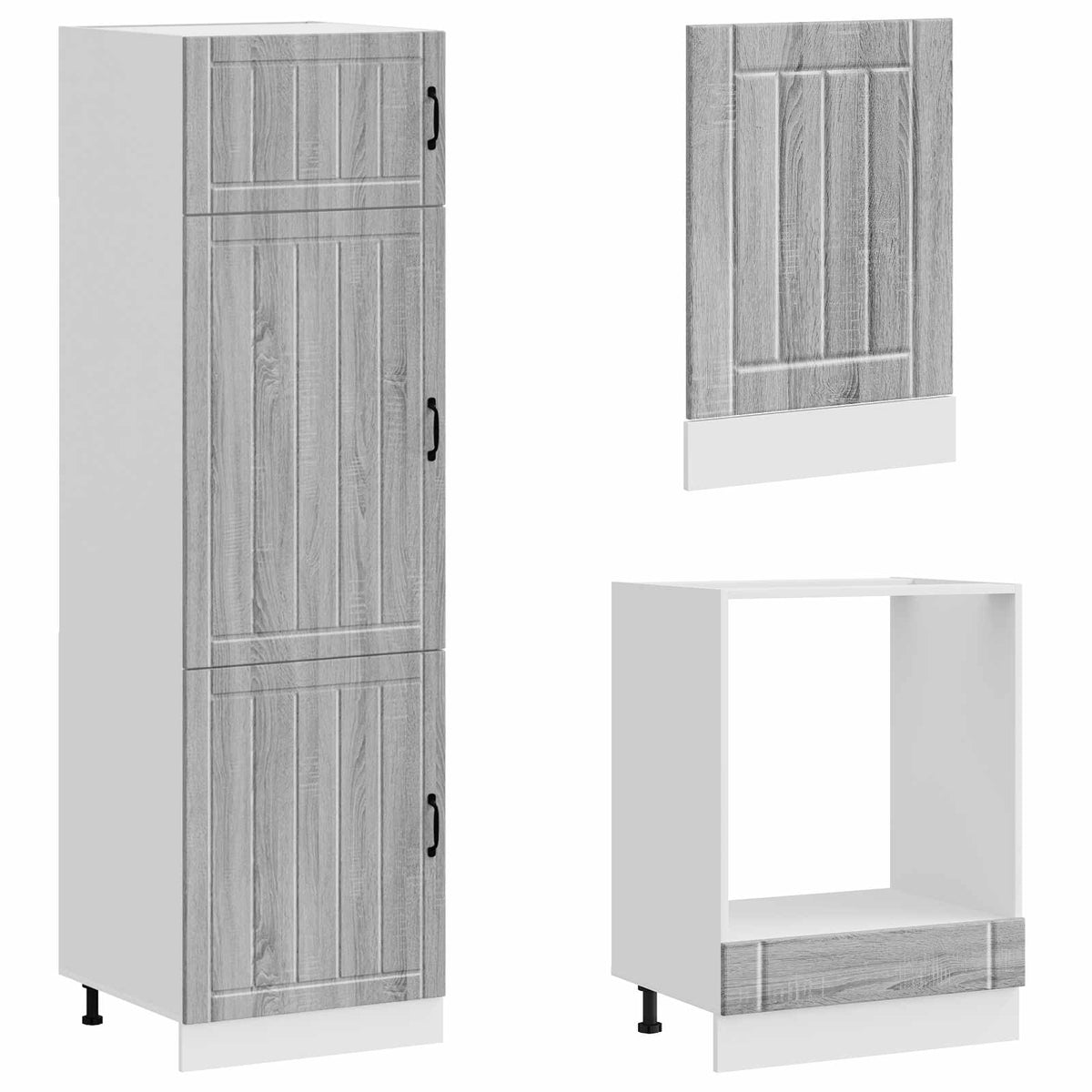 7-tlg. Küchenschrank-Set Lucca Grau Sonoma Holzwerkstoff