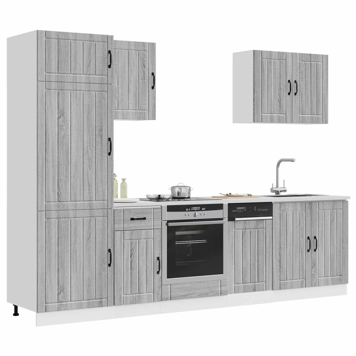 7-tlg. Küchenschrank-Set Lucca Grau Sonoma Holzwerkstoff