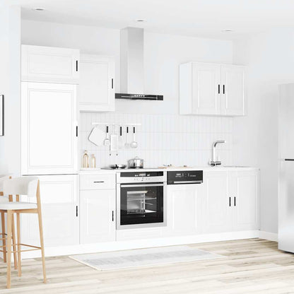 7-tlg. Küchenschrank-Set Porto Hochglanz-Weiß Holzwerkstoff