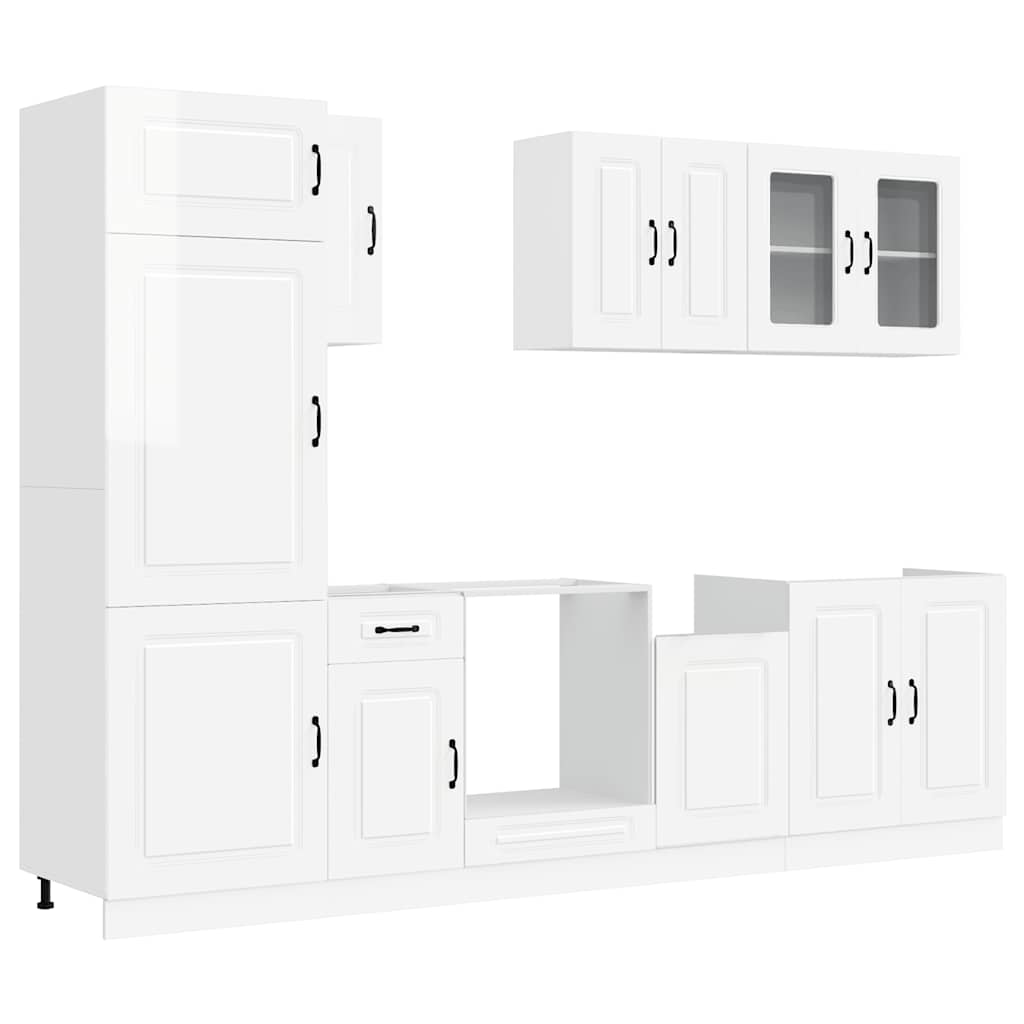 8-tlg. Küchenschrank-Set Kalmar Kalmar Hochglanz-Weiß Holzwerkstoff