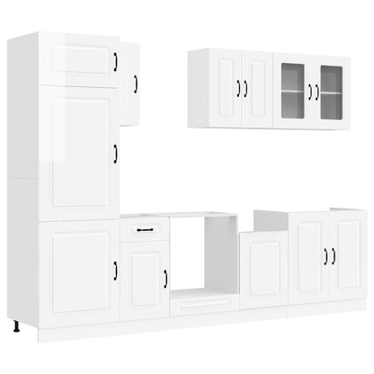 8-tlg. Küchenschrank-Set Kalmar Kalmar Hochglanz-Weiß Holzwerkstoff