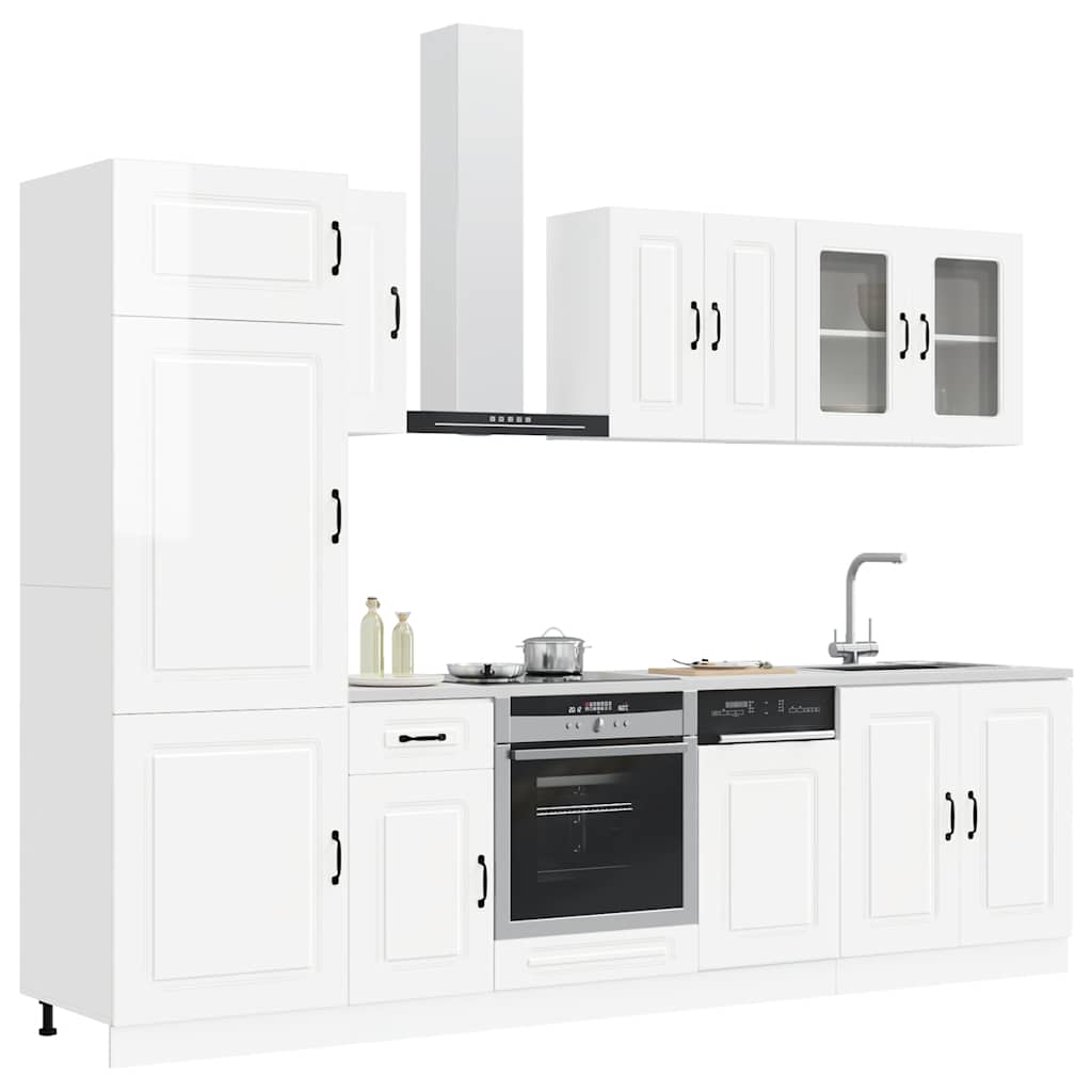 8-tlg. Küchenschrank-Set Kalmar Kalmar Hochglanz-Weiß Holzwerkstoff