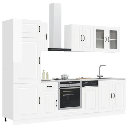 8-tlg. Küchenschrank-Set Kalmar Kalmar Hochglanz-Weiß Holzwerkstoff