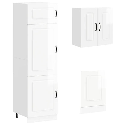 8-tlg. Küchenschrank-Set Kalmar Kalmar Hochglanz-Weiß Holzwerkstoff