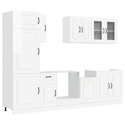 8-tlg. Küchenschrank-Set Kalmar Kalmar Hochglanz-Weiß Holzwerkstoff