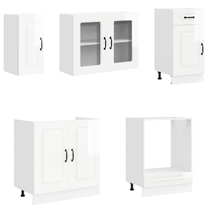8-tlg. Küchenschrank-Set Kalmar Kalmar Hochglanz-Weiß Holzwerkstoff