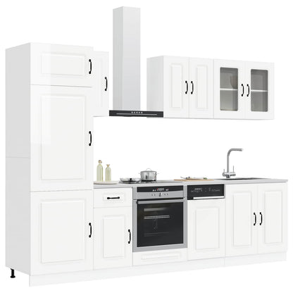 8-tlg. Küchenschrank-Set Kalmar Kalmar Hochglanz-Weiß Holzwerkstoff