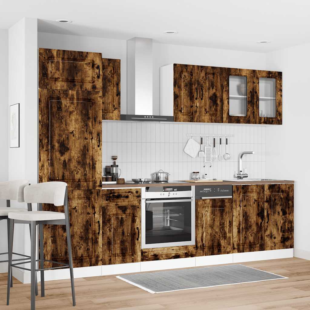 8-tlg. Küchenschrank-Set Kalmar Räuchereiche Holzwerkstoff