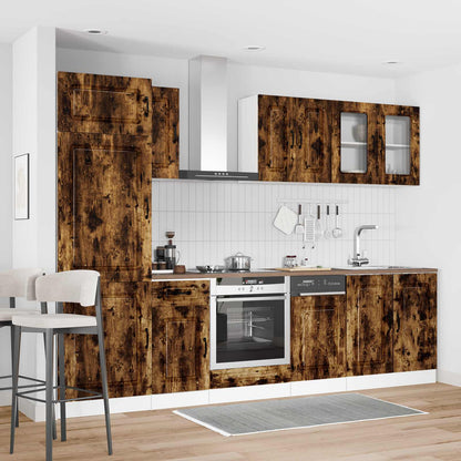 8-tlg. Küchenschrank-Set Kalmar Räuchereiche Holzwerkstoff