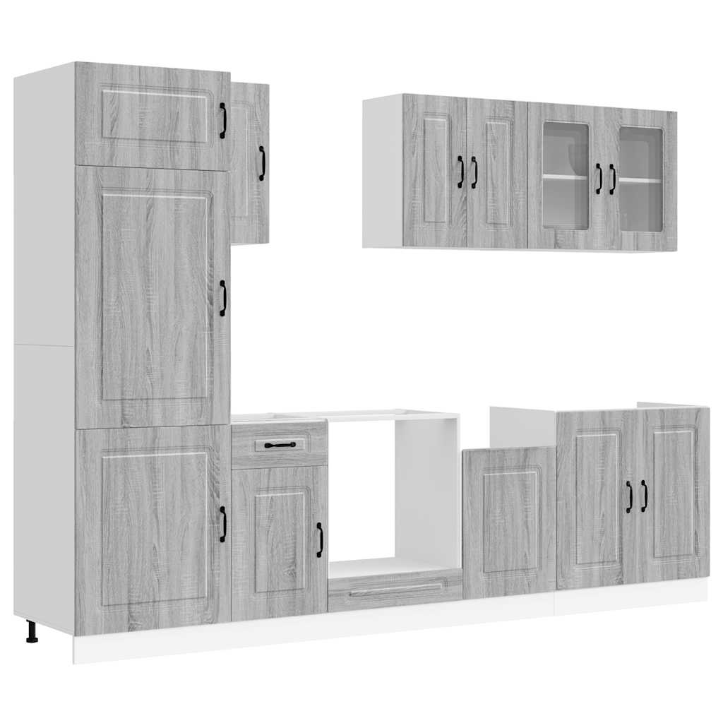 8-tlg. Küchenschrank-Set Kalmar Grau Sonoma Holzwerkstoff
