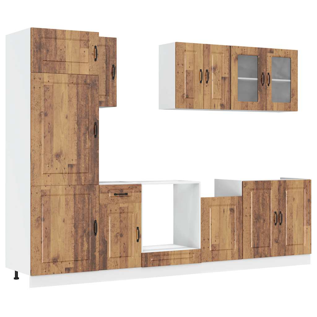 8-tlg. Küchenschrank-Set Kalmar Altholz-Optik Holzwerkstoff