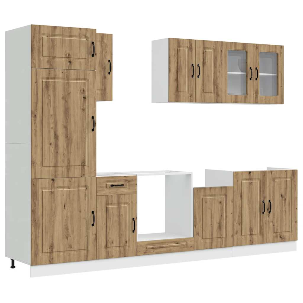 8-tlg. Küchenschrank-Set Kalmar Artisan-Eiche Holzwerkstoff
