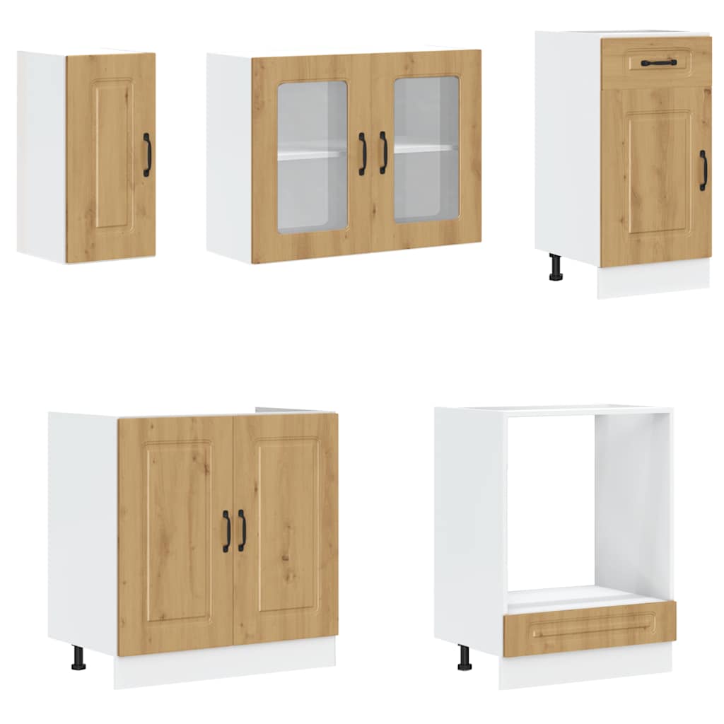 8-tlg. Küchenschrank-Set Kalmar Artisan-Eiche Holzwerkstoff
