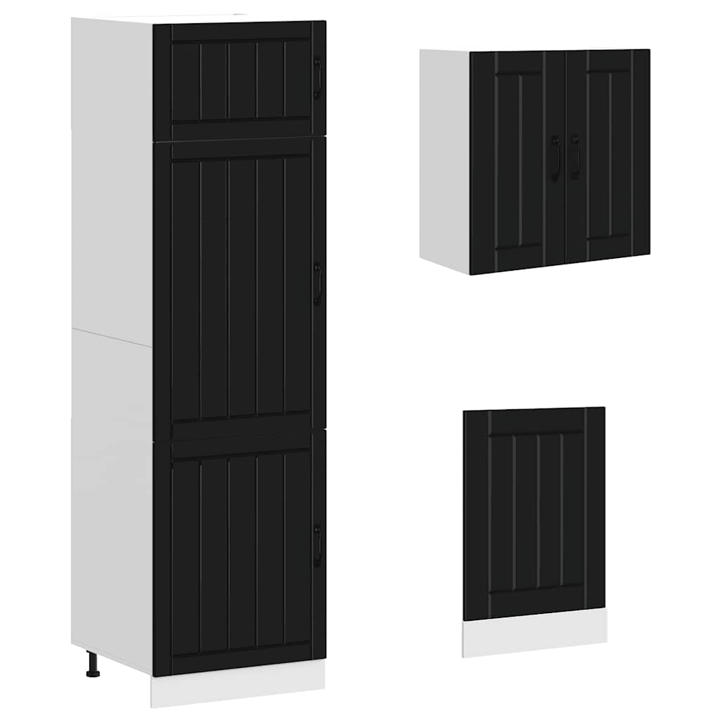 8-tlg. Küchenschrank-Set Kalmar Schwarz Holzwerkstoff