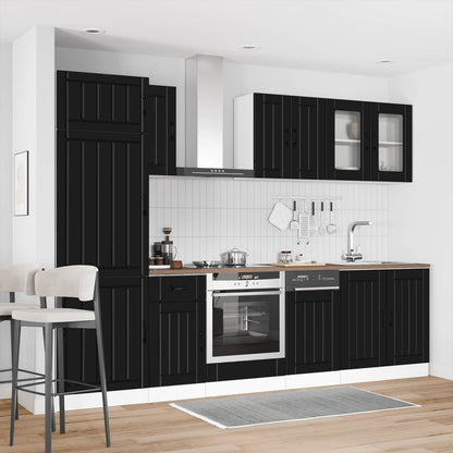 8-tlg. Küchenschrank-Set Kalmar Schwarz Holzwerkstoff
