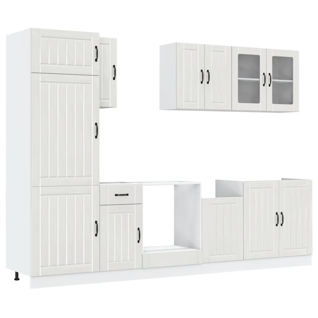 8-tlg. Küchenschrank-Set Lucca Hochglanz-Weiß Holzwerkstoff