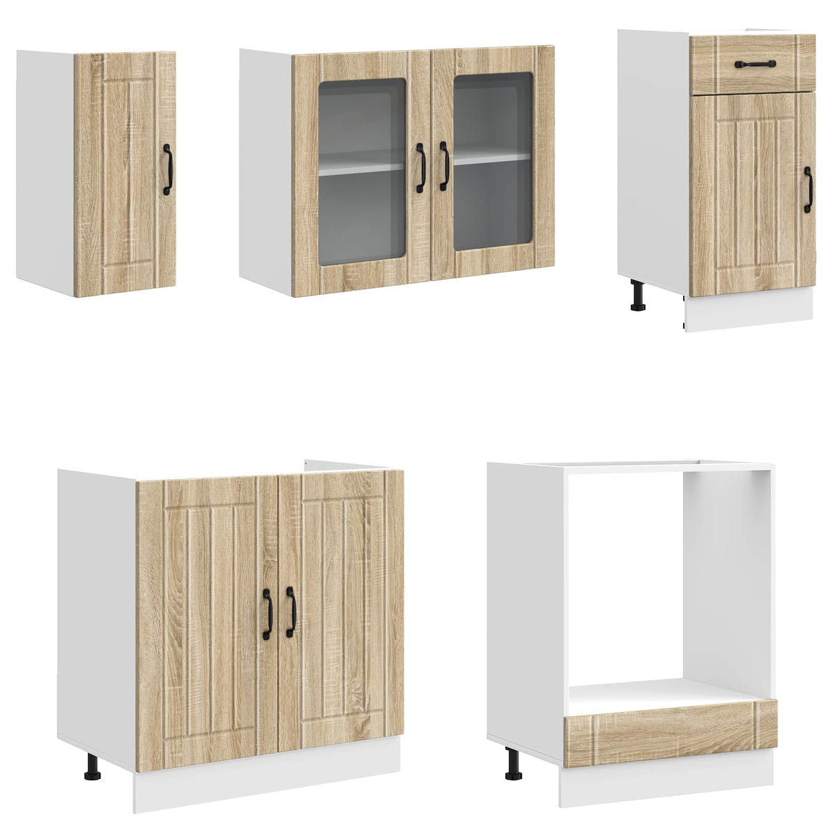 8-tlg. Küchenschrank-Set Lucca Sonoma-Eiche Holzwerkstoff