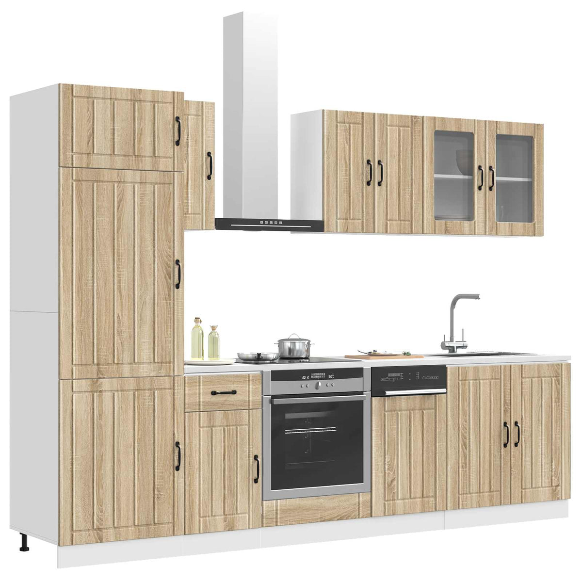 8-tlg. Küchenschrank-Set Lucca Sonoma-Eiche Holzwerkstoff