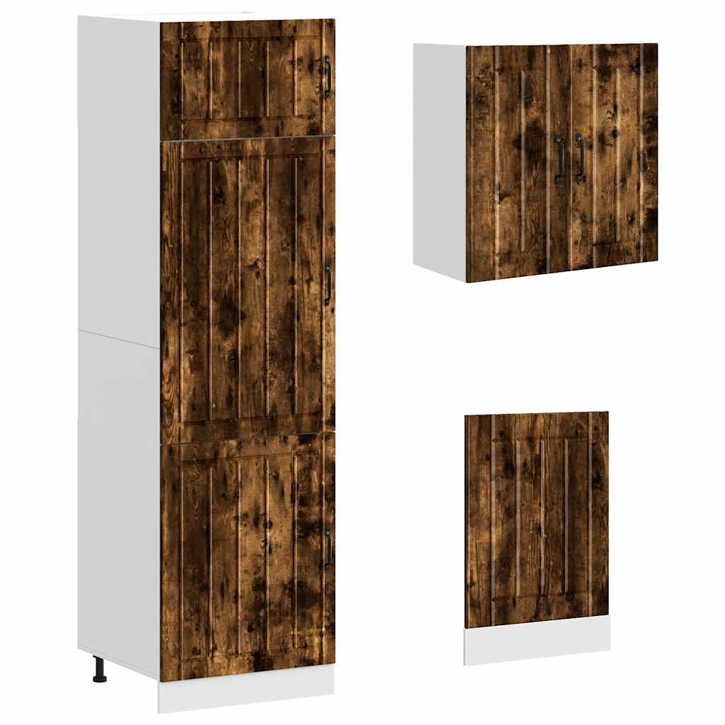 8-tlg. Küchenschrank-Set Lucca Räuchereiche Holzwerkstoff