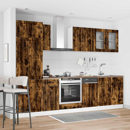 8-tlg. Küchenschrank-Set Lucca Räuchereiche Holzwerkstoff