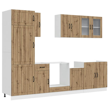8-tlg. Küchenschrank-Set Kalmar Artisan-Eiche Holzwerkstoff