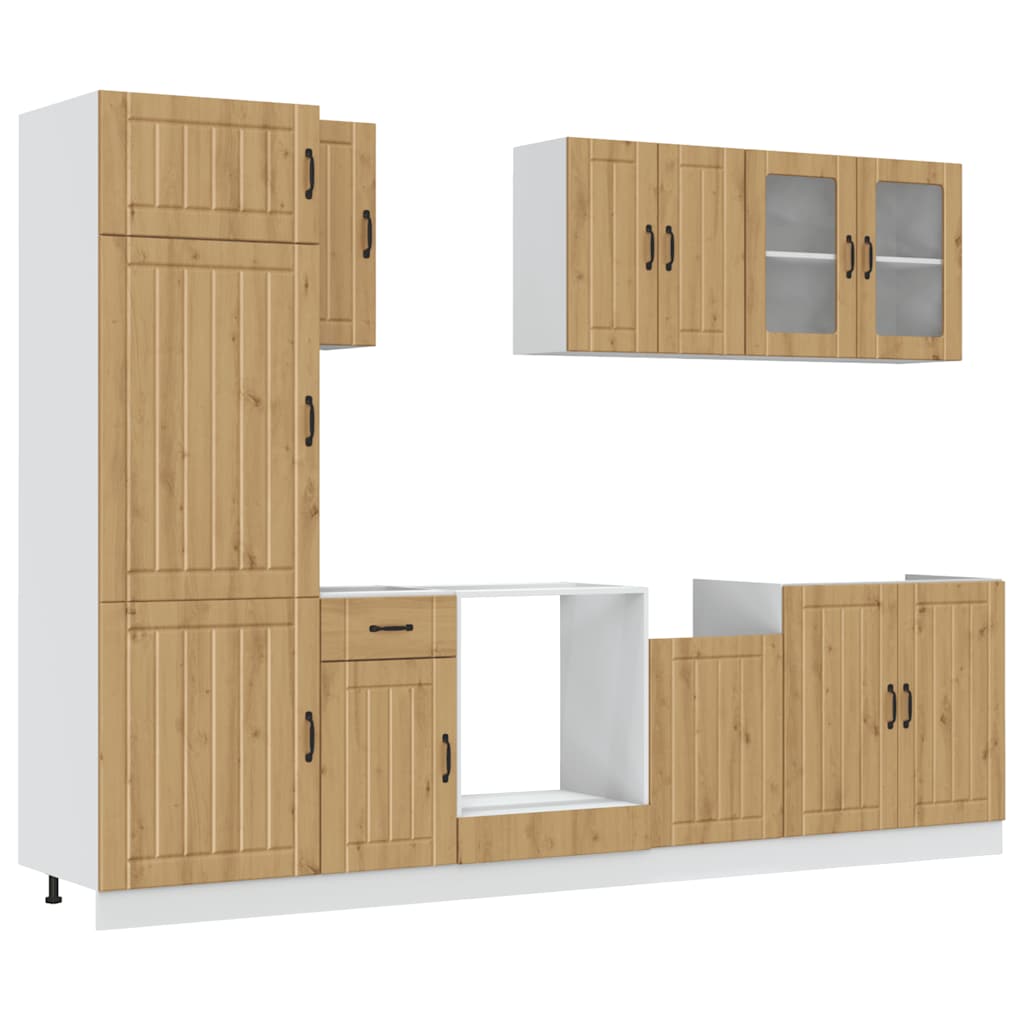 8-tlg. Küchenschrank-Set Kalmar Artisan-Eiche Holzwerkstoff