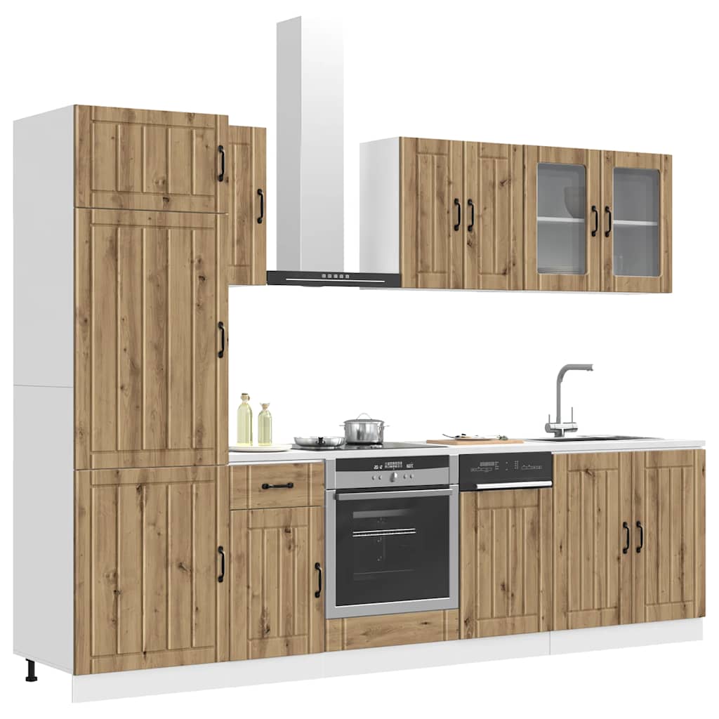 8-tlg. Küchenschrank-Set Kalmar Artisan-Eiche Holzwerkstoff