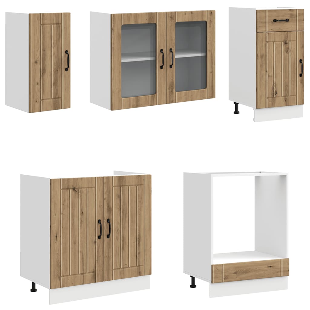 8-tlg. Küchenschrank-Set Kalmar Artisan-Eiche Holzwerkstoff