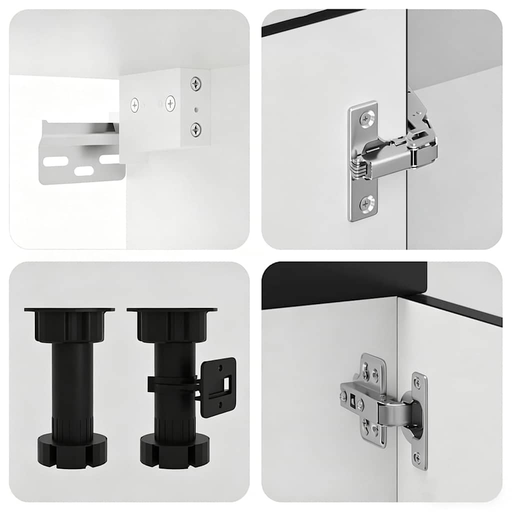 8-tlg. Küchenschrank-Set Kalmar Schwarz Holzwerkstoff
