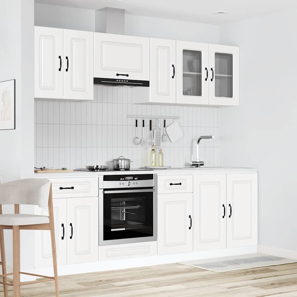 8-tlg. Küchenschrank-Set Kalmar Hochglanz-Weiß Holzwerkstoff