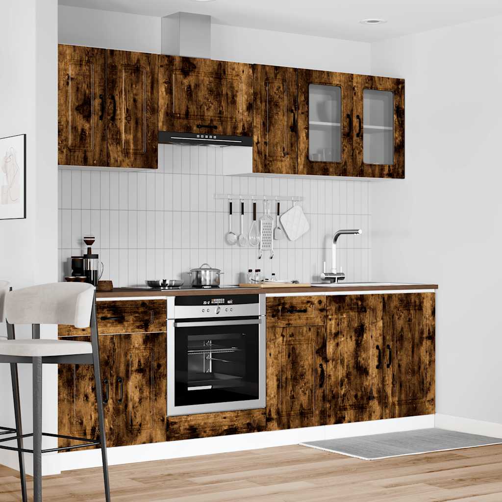 8-tlg. Küchenschrank-Set Kalmar Räuchereiche Holzwerkstoff