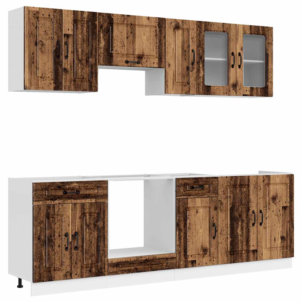 8-tlg. Küchenschrank-Set Kalmar Altholz-Optik Holzwerkstoff