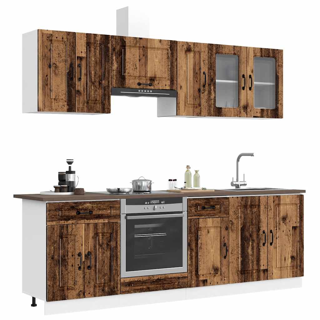 8-tlg. Küchenschrank-Set Kalmar Altholz-Optik Holzwerkstoff