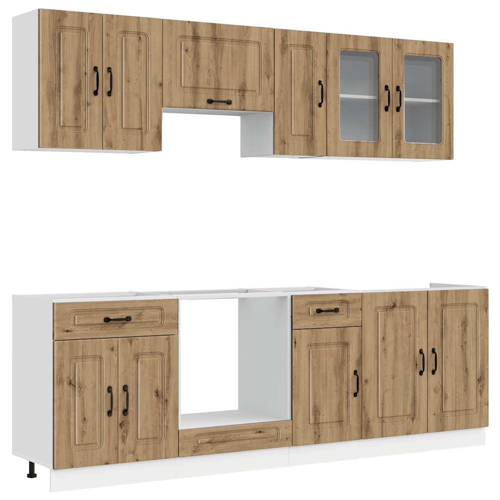 8-tlg. Küchenschrank-Set Kalmar Artisan-Eiche Holzwerkstoff