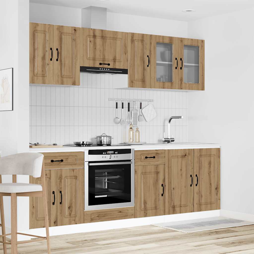 8-tlg. Küchenschrank-Set Kalmar Artisan-Eiche Holzwerkstoff