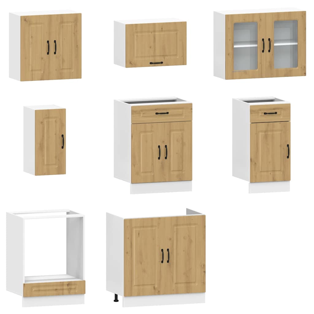 8-tlg. Küchenschrank-Set Kalmar Artisan-Eiche Holzwerkstoff