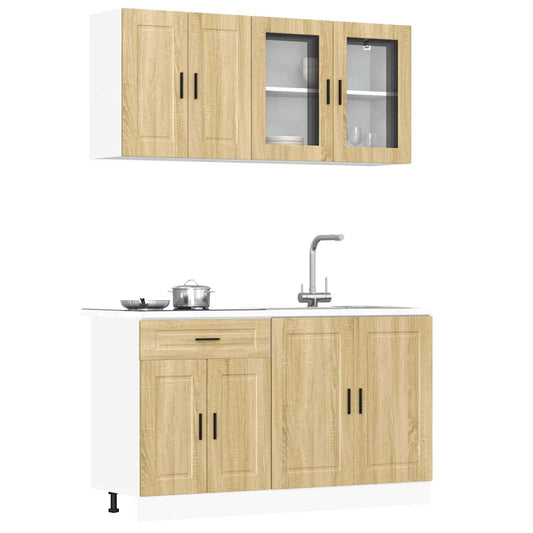 4-piece kitchen cabinet set Kalmar Sonoma oak wood-based material