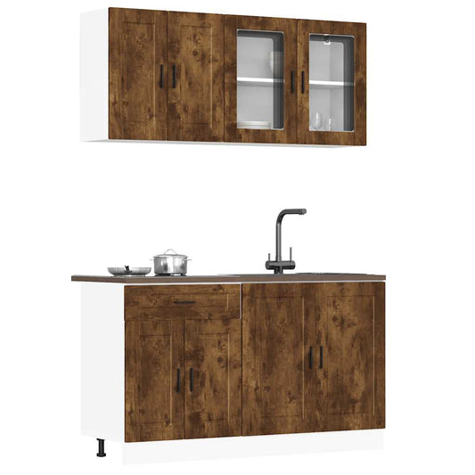 4-piece kitchen cabinet set Kalmar smoked oak wood material