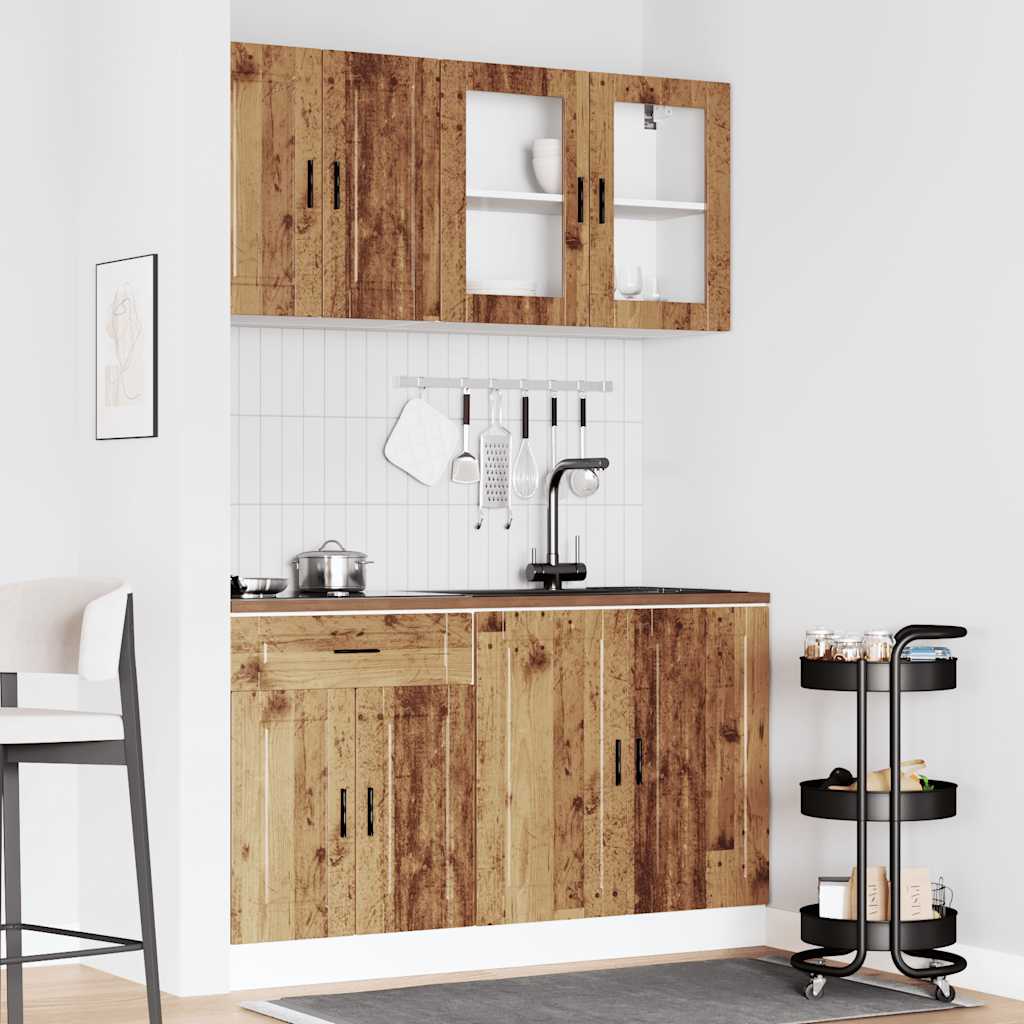 4-tlg. Küchenschrank-Set Porto Altholz-Optik Holzwerkstoff