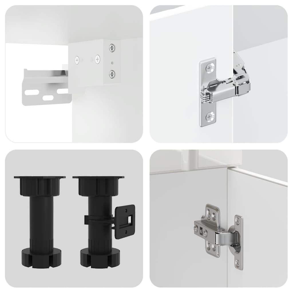Ensemble de 11 meubles de cuisine Lucca en bois blanc brillant